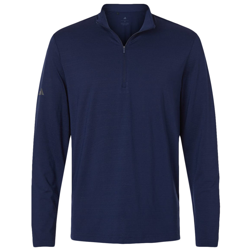 Adidas A708 - Men's Textured Stripe Quarter-Zip Pullover - Dark Blue