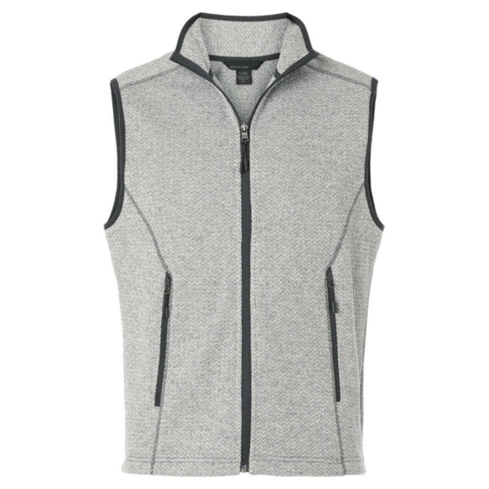 North End NE731 - Men's Jasper Jacquard Fleece Vest - Grey/White