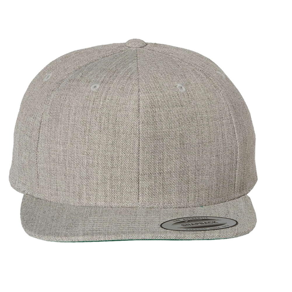 YP Classics 6089M - Premium Flat Bill Snapback Cap - Heather Grey