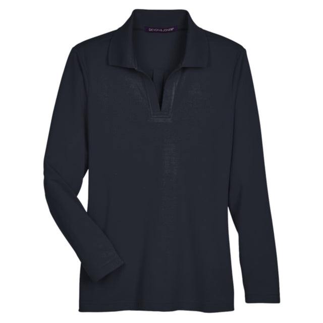 Devon & Jones DG20LW - Women's CrownLux Performance® Plaited Long Sleeve Polo