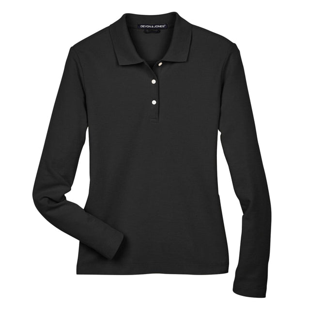 Devon & Jones D110W - Women's Pima Piqué Long Sleeve Polo
