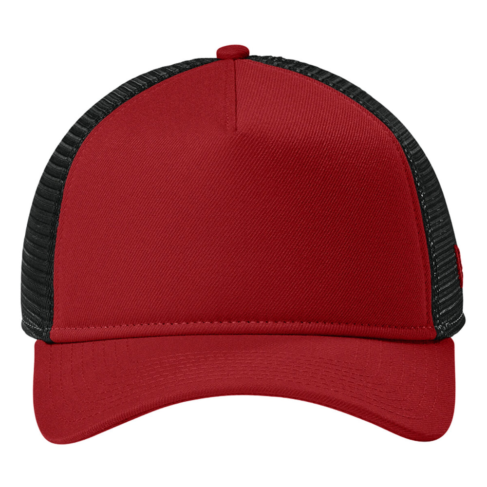 New Era NE212 - A Frame Snapback Mesh Back Cap - Flag Scarlet/Black