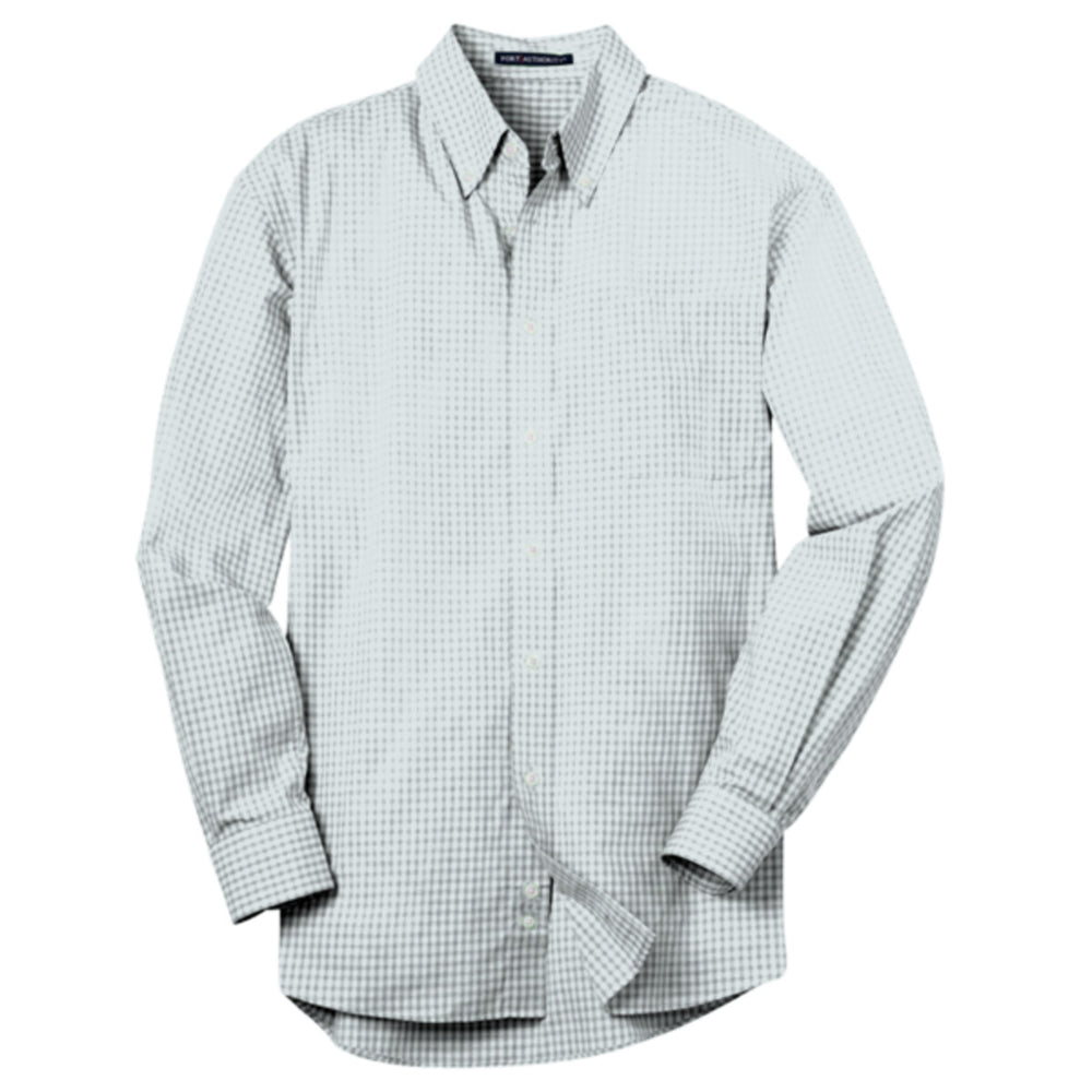 Port Authority S639 - Plaid Pattern Easy Care Shirt - White
