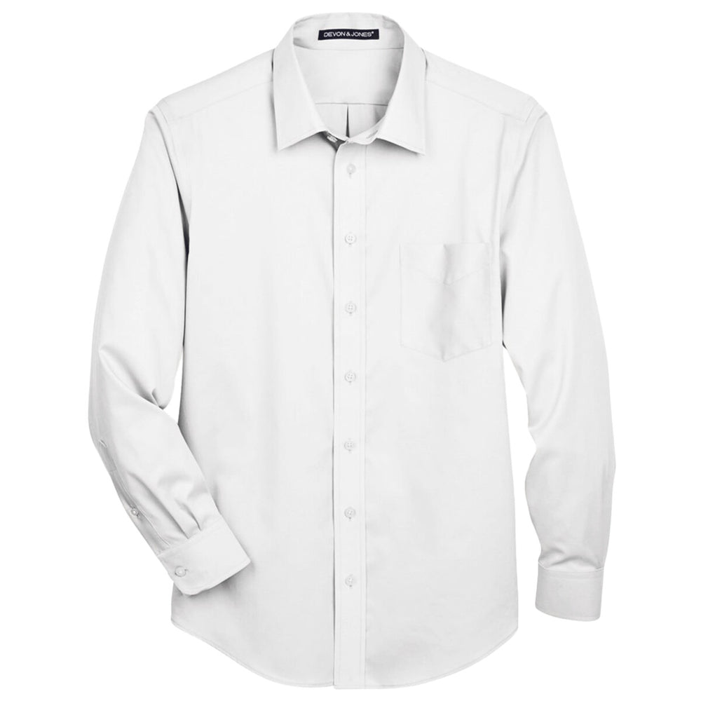 Devon & Jones DG530T - Men's Tall Crown Collection® Solid Stretch Twill Woven Dress Shirt - White