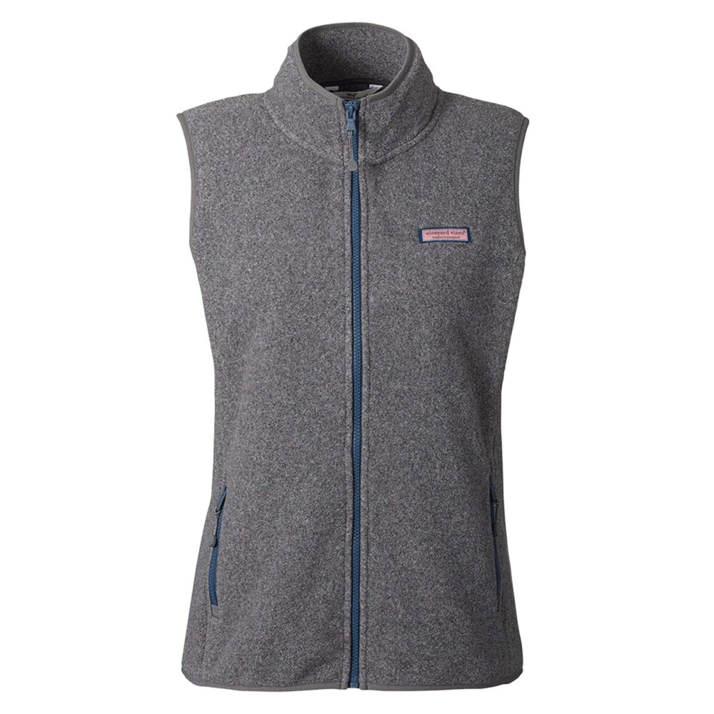 vineyard vines O001412 - Women's Harbor Fleece Vest - Charcoal Heather