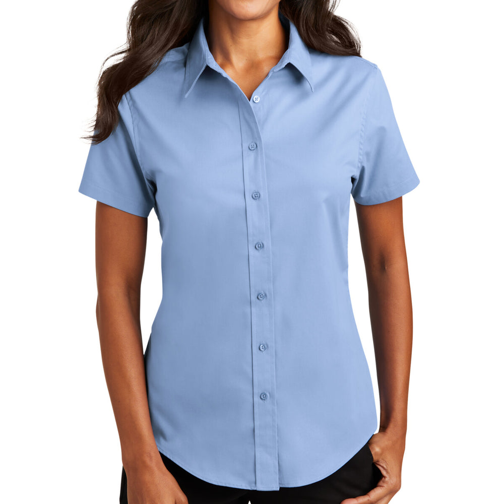 Port Authority L508 - Ladies Short Sleeve Easy Care Shirt - Light Blue/Light Stone
