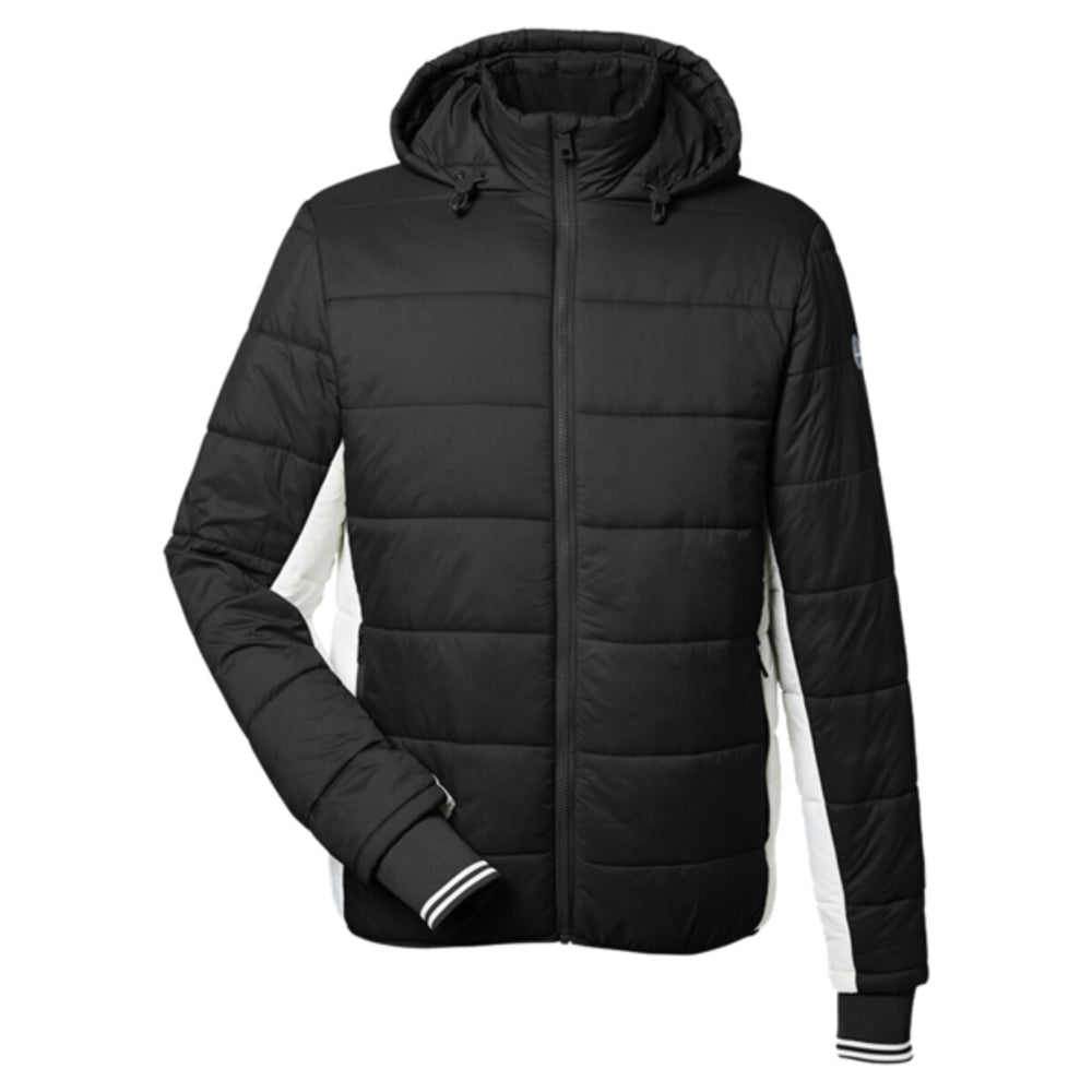 Nautica N17186 - Men's l Mile Hooded Puffer Jacket - Black/Antique White