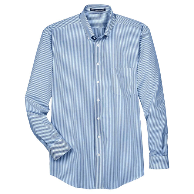 Devon & Jones D645 - Men's Crown Collection® Banker Stripe Woven Dress Shirt