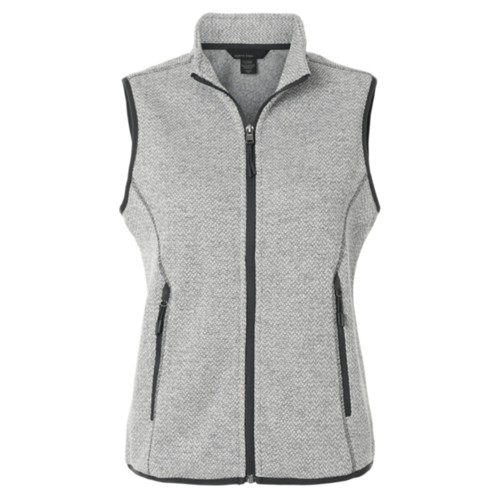 North End NE731W - Women's Jasper Jacquard Fleece Vest - Grey/White