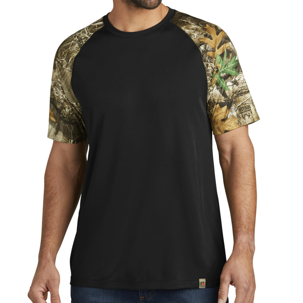 Russell Outdoors RU151 - Realtree ® Colorblock Performance Tee - Black/Realtree Edge