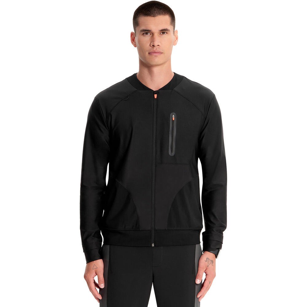 Infinity IN322A - Men's Knit Zip Front Jacket - Black