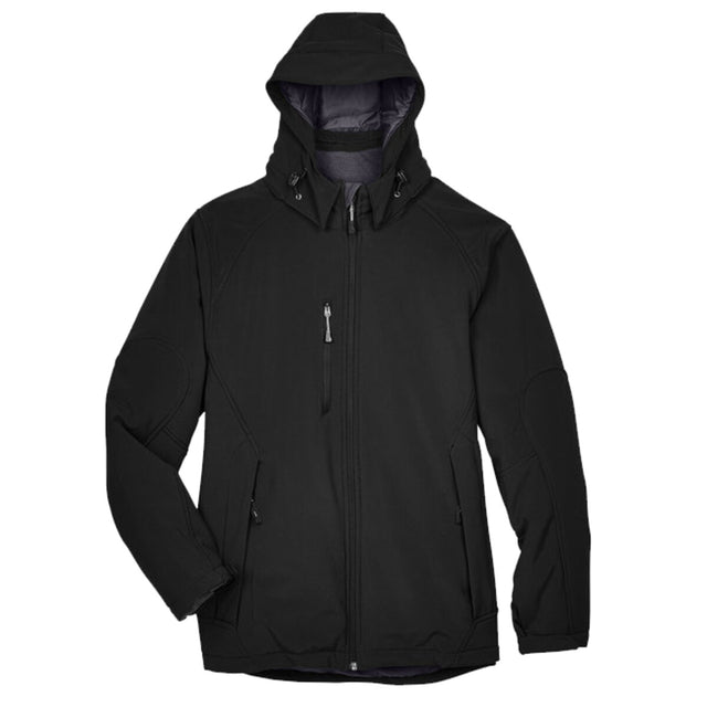 North End 88159 - Men's Glacier Insulated Three-Layer Fleece Soft Shell Hood Jacket with Detachable Hood