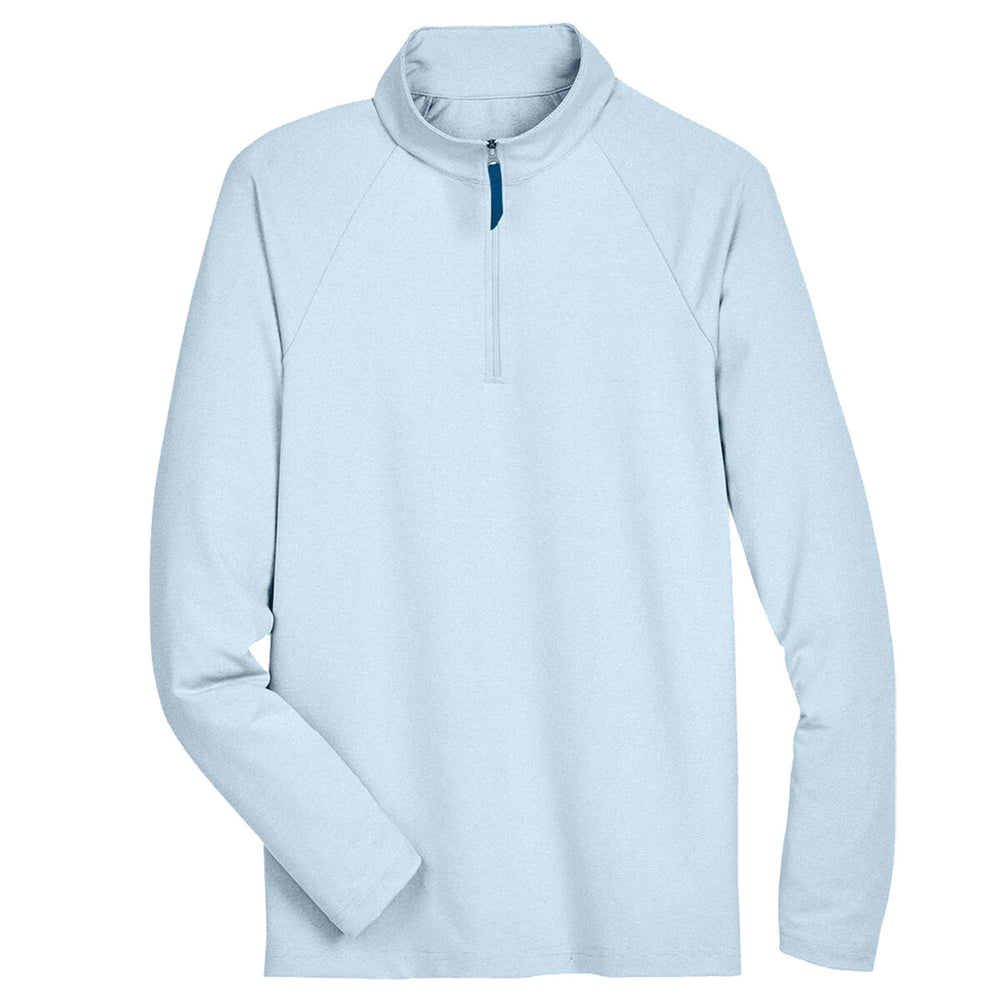 Devon & Jones DG480 - Men's CrownLux Performance® Clubhouse Micro-Stripe Quarter-Zip Pullover - Ocean Blue