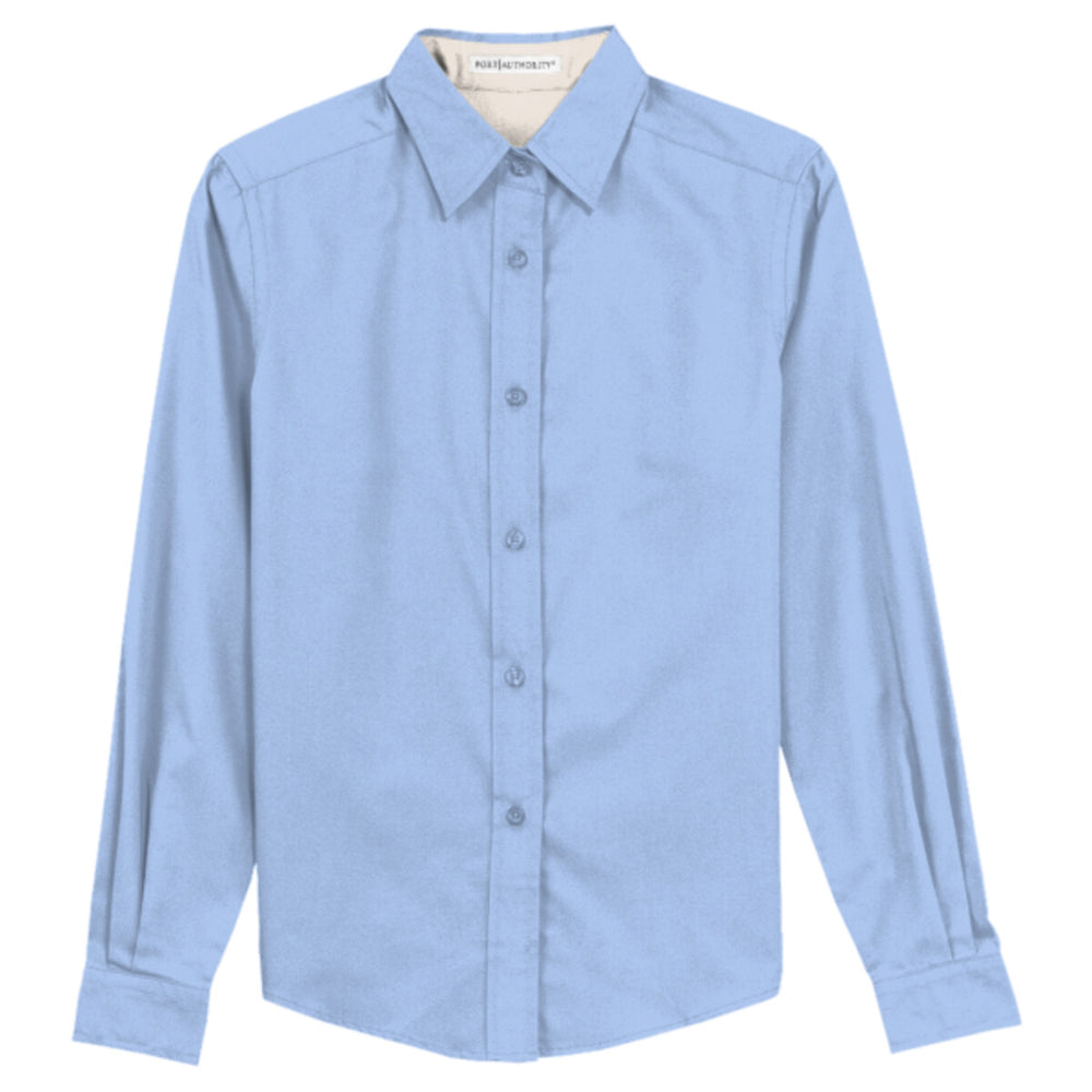 Port Authority L608 - Ladies Long Sleeve Easy Care Shirt - Light Blue/Light Stone