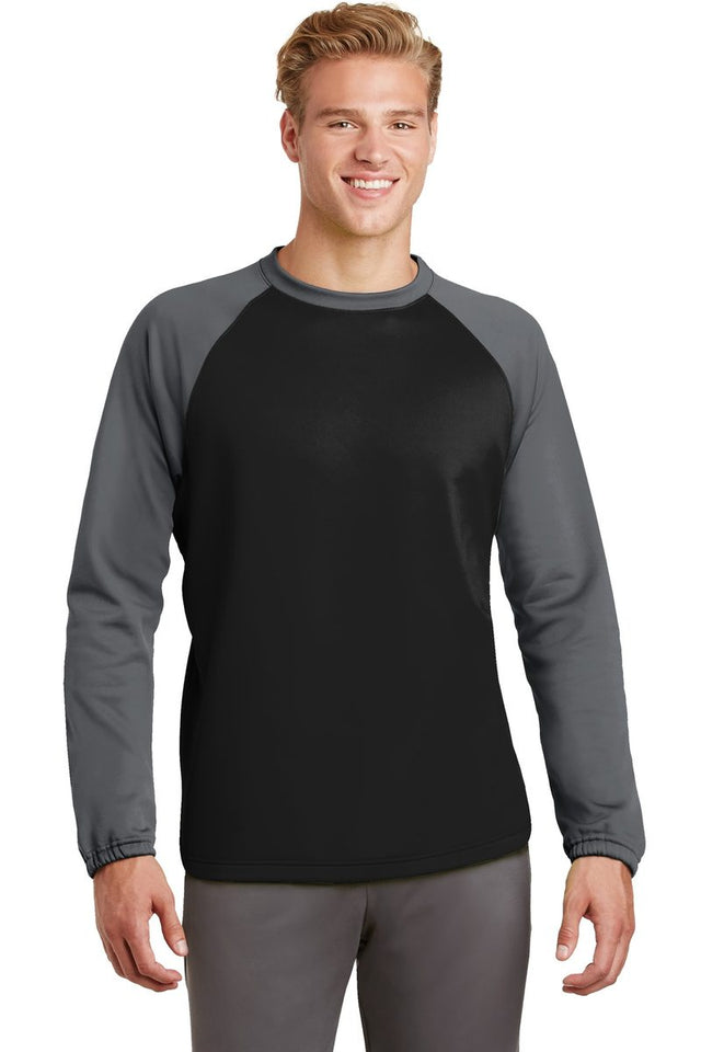Sport-Tek ST242 - Sport-Wick Raglan Colorblock Fleece Crewneck