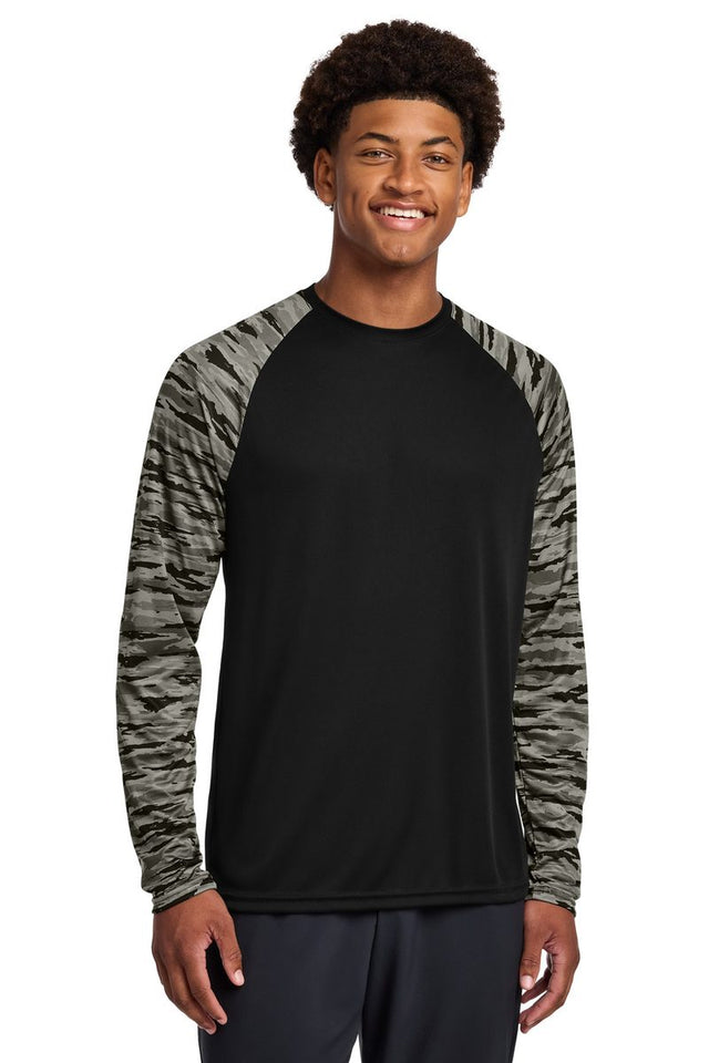 Sport-Tek ST376LS - Drift Camo Colorblock Long Sleeve Tee