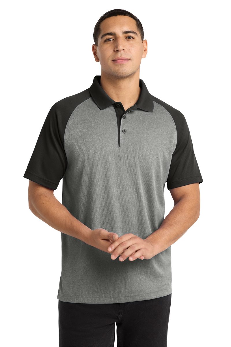 Sport-Tek ST641 - PosiCharge RacerMesh Raglan Heather Block Polo Sport-Tek