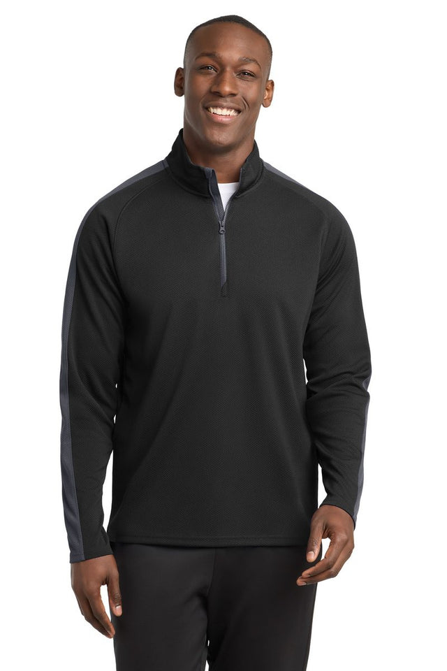 Sport-Tek ST861 - Sport-Wick Textured Colorblock 1/4-Zip Pullover