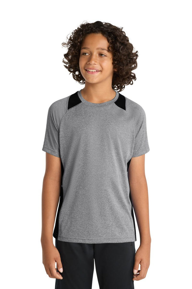 Sport-Tek YST361 - Youth Heather Colorblock Contender Tee