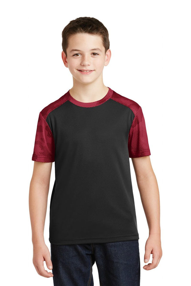 Sport-Tek YST371 - Youth CamoHex Colorblock Tee