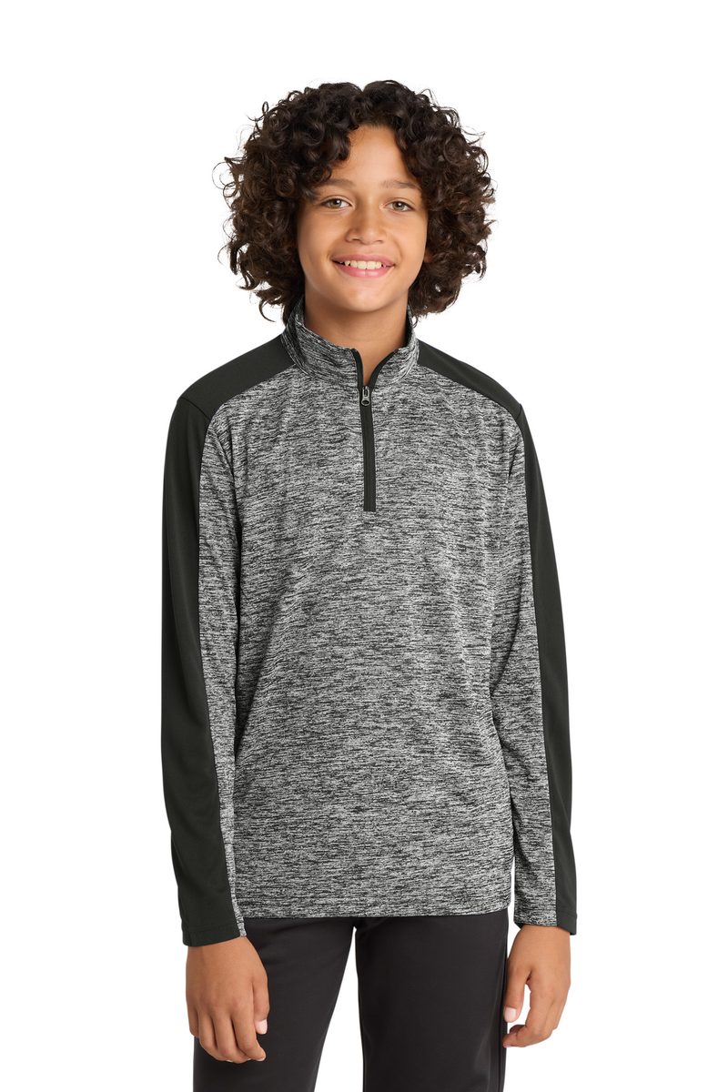 Sport-Tek YST397 - Youth PosiCharge Electric Heather Colorblock 1/4-Zip Pullover Sport-Tek