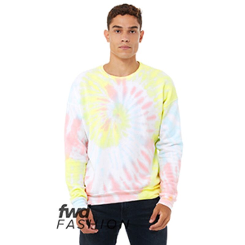 Bella + Canvas FWD Fashion Unisex Tie-Dye Pullover Sweatshirt 3945RD FWD Fashion Unisex Tie-Dye Pullover Sweatshirt Thumbnail