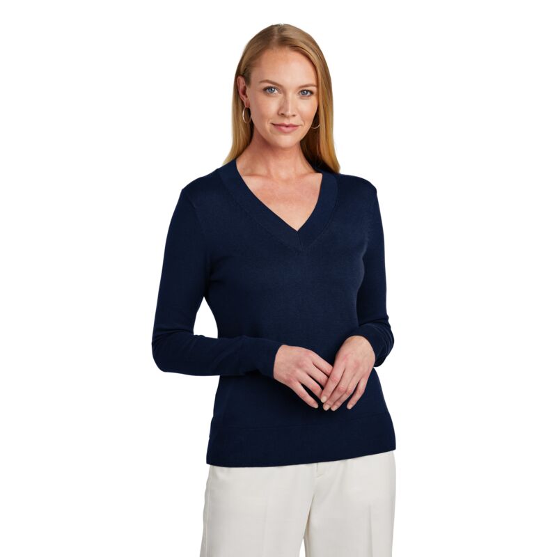 Women's Cotton Stretch V Neck Sweater Thumbnail