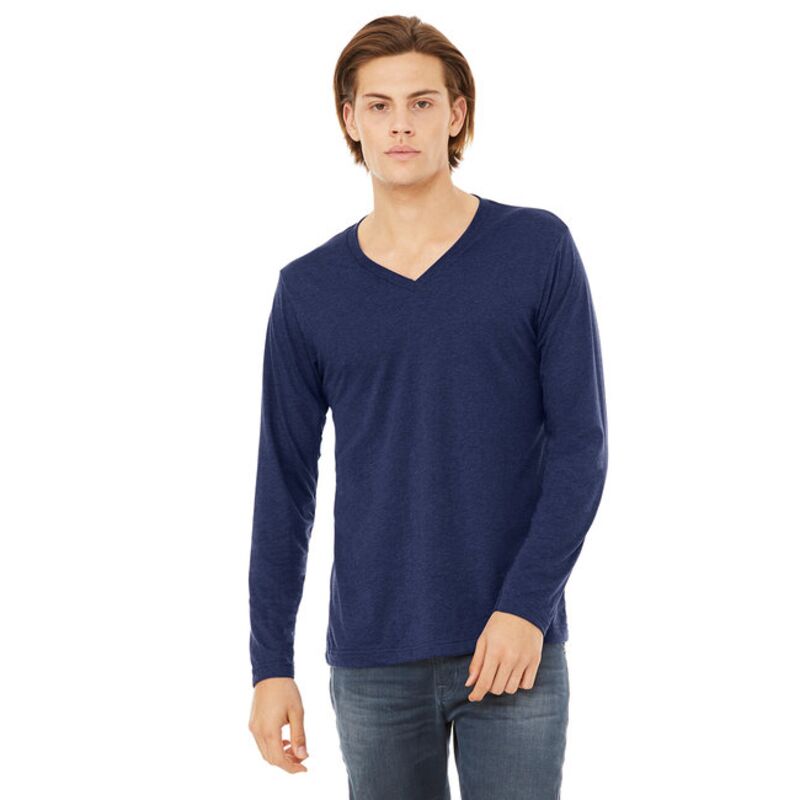 Unisex Jersey Long-Sleeve V-Neck T-Shirt Thumbnail