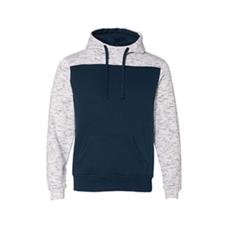 Adult Melange Color Blocked Hooded Sweatshirt Thumbnail