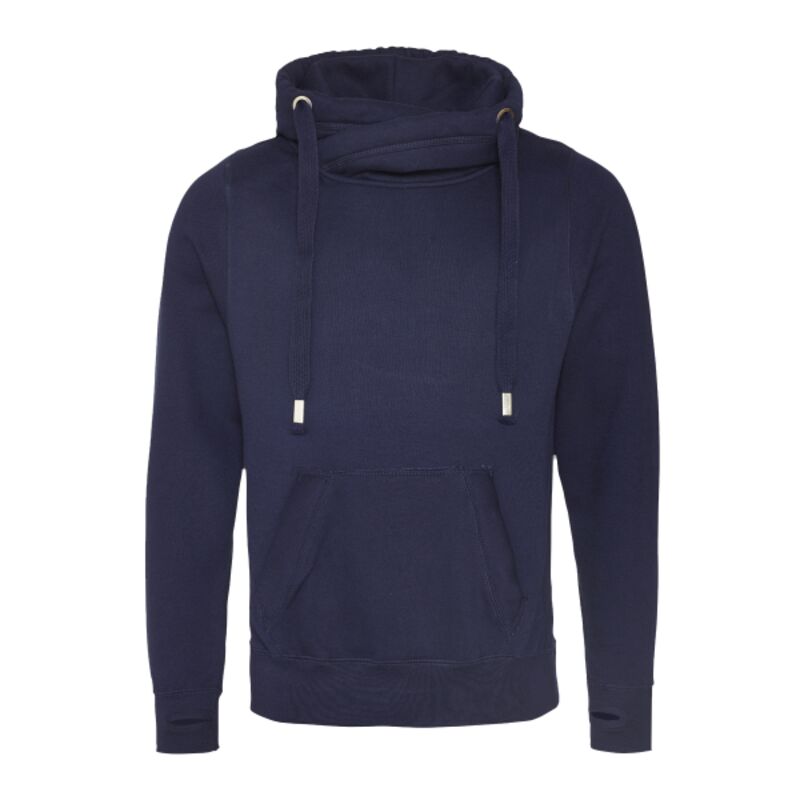 Men's Heavyweight Cross Over Neck Hooded Sweatshirt Thumbnail