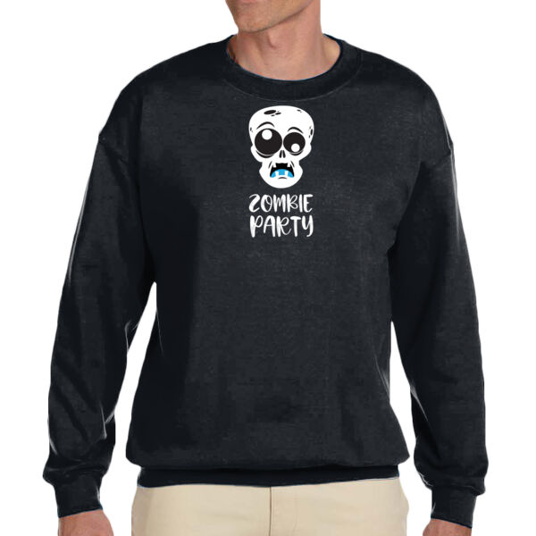 Zombie Skull Party - Unisex Adult Fleece Crew Sweatshirt Thumbnail