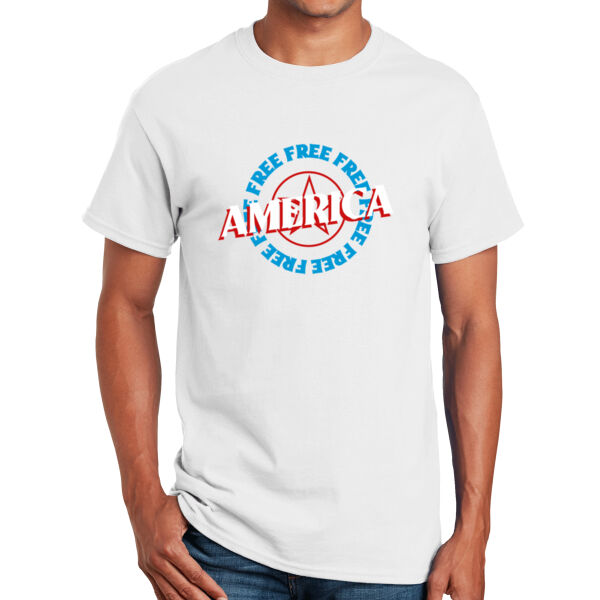  Rounded Free America Unisex Adult T -Shirt Thumbnail