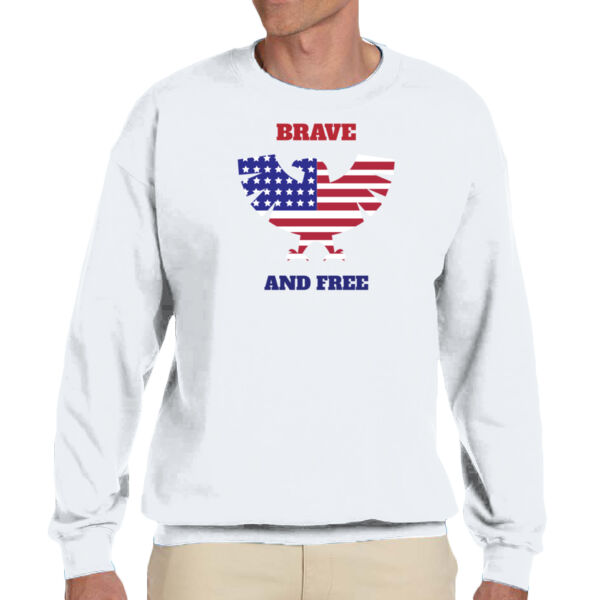 Brave and Free - Unisex Adult Fleece Crew Sweatshirt Thumbnail