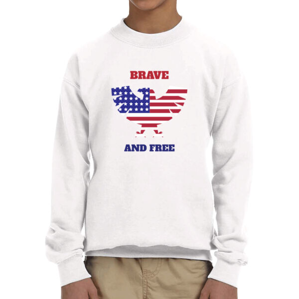 Brave and Free Unisex - Youth Fleece Crew Sweatshirt Thumbnail