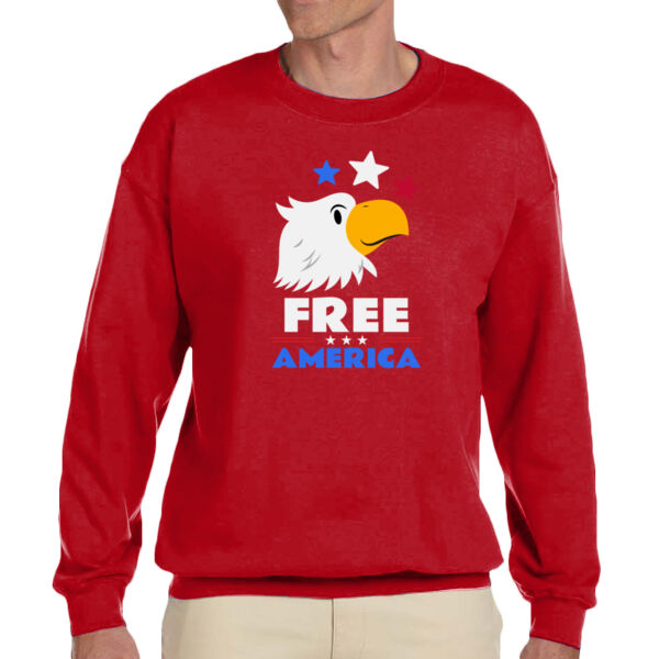 Free America - Unisex Adult Fleece Crew Sweatshirt Thumbnail