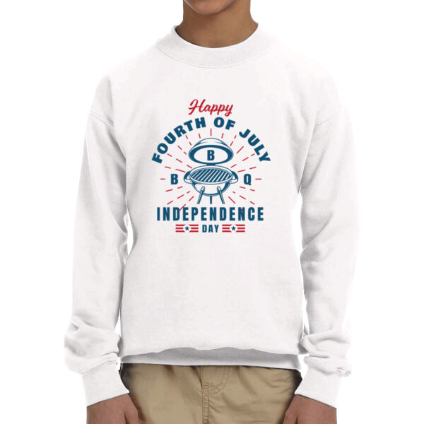Happy Independence Day - Youth Fleece Crew Sweatshirt Thumbnail