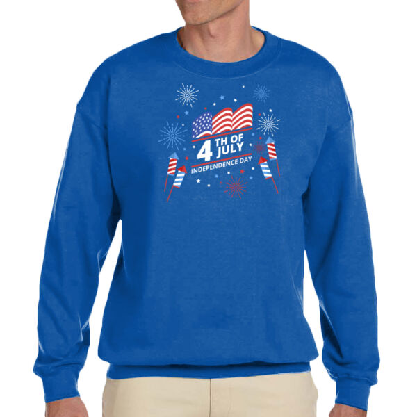 Fireworks Independence Day Unisex Adult Fleece Crew Sweatshirt Thumbnail