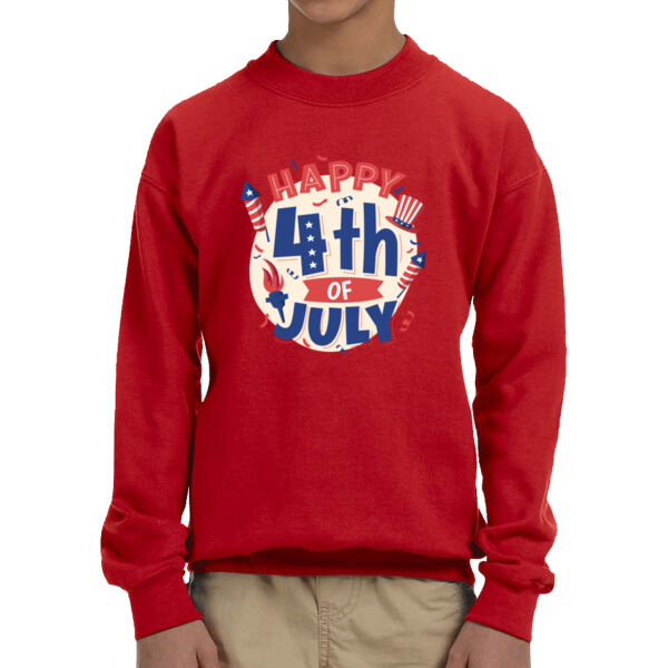 Patriotic Celebration - Youth Fleece Crew Sweatshirt Thumbnail