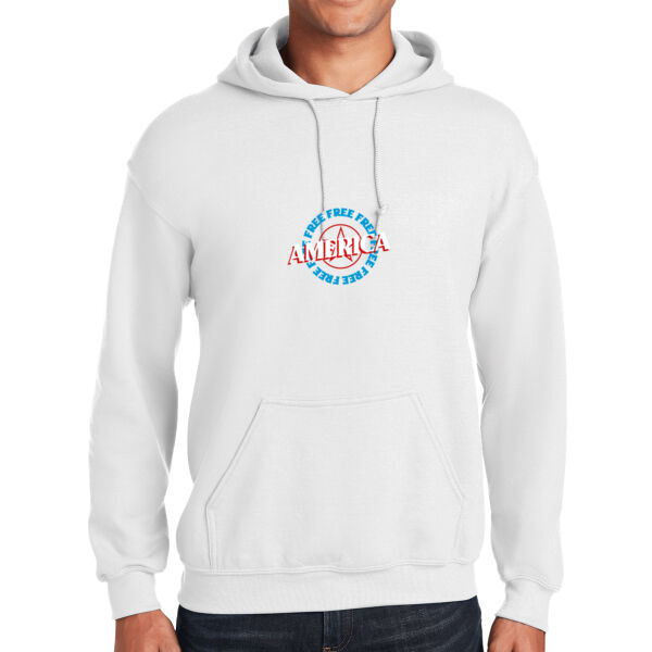  Rounded Free America - Unisex Adult Fleece Hooded Sweatshirt Thumbnail