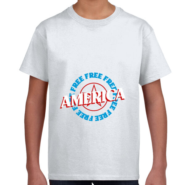  Rounded Free America - Youth T -Shirt Thumbnail