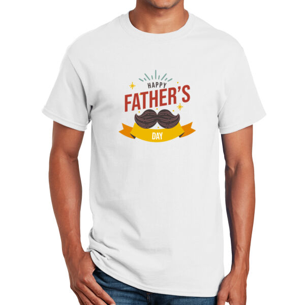 Mustache Celebrating Dad Adult T - Shirt Thumbnail