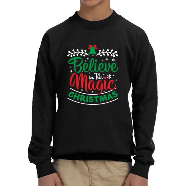 Believe in the Magic Christmas - Youth Fleece Crew Sweatshirt Thumbnail