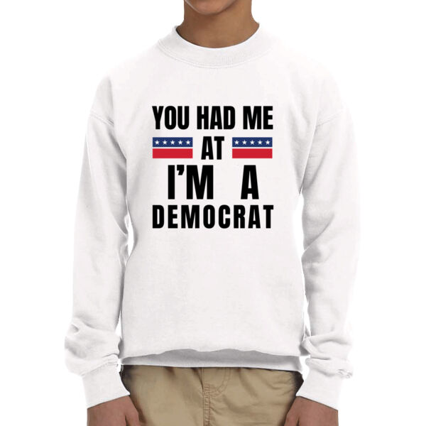 I'm A Democrat-Youth Fleece Crew Sweatshirt Thumbnail