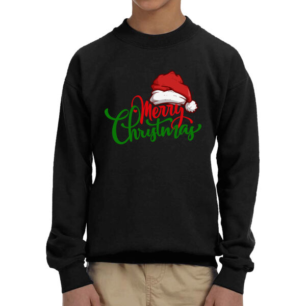 Merry Christmas - Youth Fleece Crew Sweatshirt Thumbnail