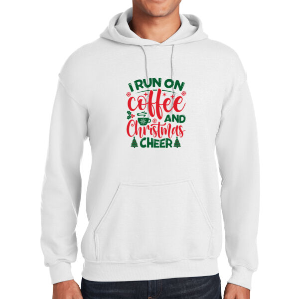 I Run on Coffee and Christmas Cheer - Unisex Adult Fleece Hooded Sweatshirt Thumbnail