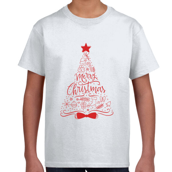 Merry Christmas Tree Design - Youth T -Shirt Thumbnail