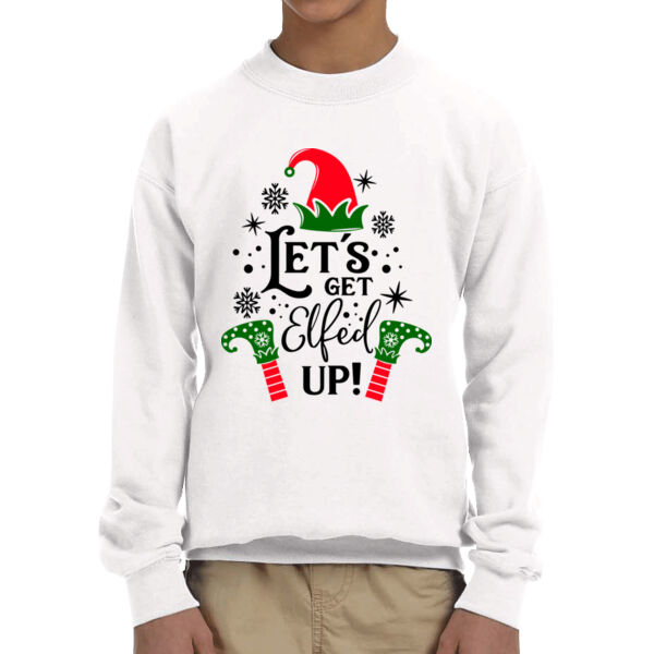 Let's Get Elfed Up! - Youth Fleece Crew Sweatshirt Thumbnail