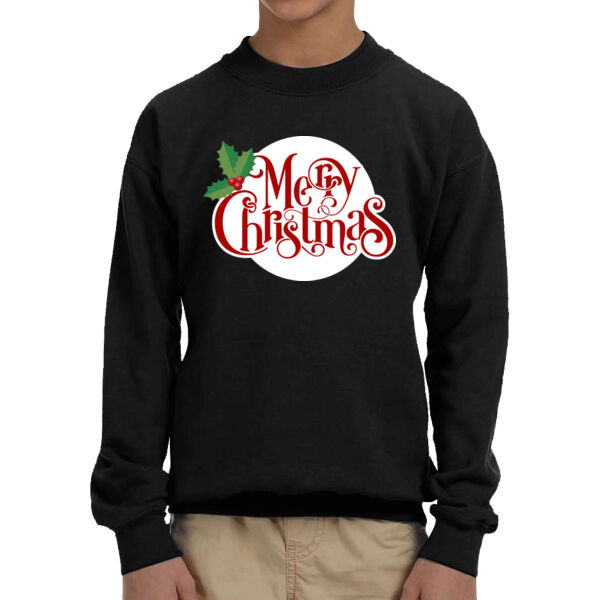 Merry Christmas - Youth Fleece Crew Sweatshirt Thumbnail