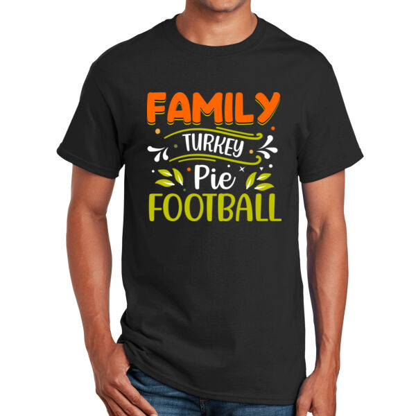 Family Turkey Pie Football - Unisex Adult T- Shirt Thumbnail