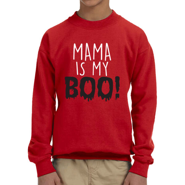 Mama Is My BOO - Youth Fleece Crew Sweatshirt Thumbnail